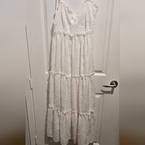 Altard State White Ruffle Maxi Dress